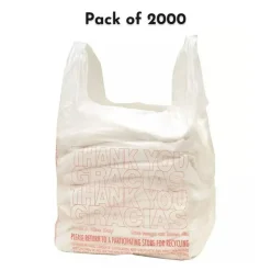 Popular Plastic Merchandise Bags Small T-Shirt Carry-Out Bags, 7" x 5" x 15" | Raheev®