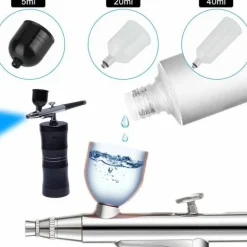 Portable Air Compressor Kit with Airbrush Gun – Spray Paint Tool for Nail Art, Tattoo, Crafts & Model Painting