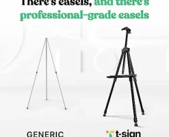 Portable Artist Easel Stand - Adjustable Height Painting Easel with Bag - Table Top Art Drawing Easels for Painting Canvas, Wedding Signs & Tabletop Easels for Display - Metal Tripod - 21x66 inches