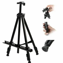 Portable Artist Easel Stand - Adjustable Height Painting Easel with Bag - Table Top Art Drawing Easels for Painting Canvas, Wedding Signs & Tabletop Easels for Display - Metal Tripod - 21x66 inches