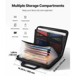 Portable Fireproof Document Bag, Multi-Layer Heat and Water Resistant Storage for Files