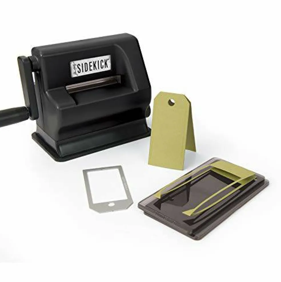 Portable Manual Die Cutting & Embossing Machine for Arts & Crafts, Scrapbooking & Cardmaking, 2.5” Opening, One Size, Tim Holtz Sidekick Starter Kit