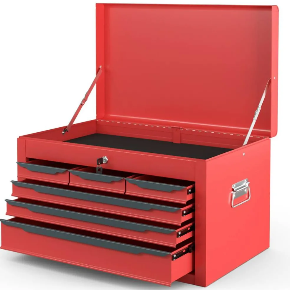 Portable Steel Toolbox 6 Drawer Ball Bearing Slides 120 lb Capacity