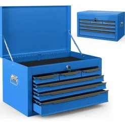Portable Steel Toolbox 6 Drawer Ball Bearing Slides 120 lb Capacity