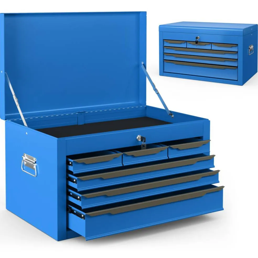 Portable Steel Toolbox 6 Drawer Ball Bearing Slides 120 lb Capacity