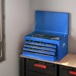 Portable Steel Toolbox 6 Drawer Ball Bearing Slides 120 lb Capacity