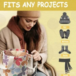 Portable Yarn Storage Bags - (Medium, Butterfly) 12"L x 8"W x 12"H
