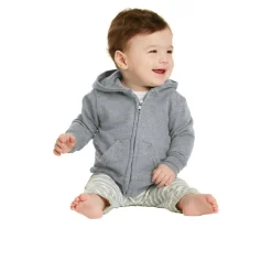Port & Company® Core Fleece Full-Zip Hooded Infant Sweatshirt