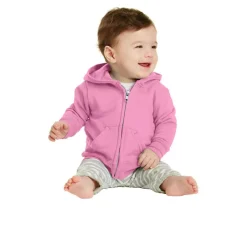 Port & Company® Core Fleece Full-Zip Hooded Infant Sweatshirt