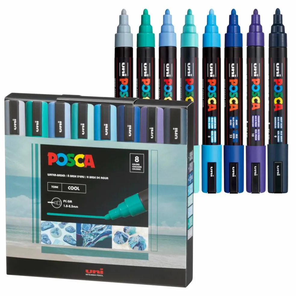 POSCA Cool Colors PC-5M Paint Marker Set