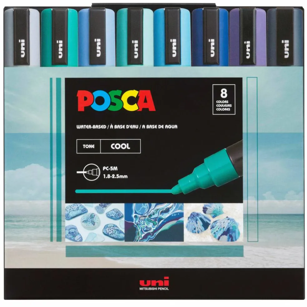POSCA Cool Colors PC-5M Paint Marker Set