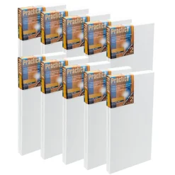 Practica Economy Stretched Cotton Canvas 20-Pack, 8x20" - Acid-Free Acrylic Primed Canvas for Acrylics, Pastels, Graphite, & More!