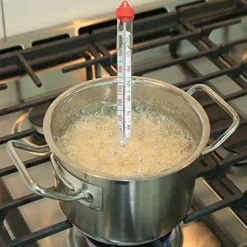 Precision Classic Candy/Deep Fry/Confection Glass Thermometer, Red/Clear