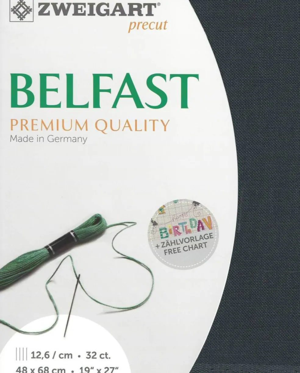 Precut Zweigart Belfast 32 count Charcoal Gray