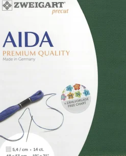 Precut Zweigart Stern-Aida 14 count Dark Green