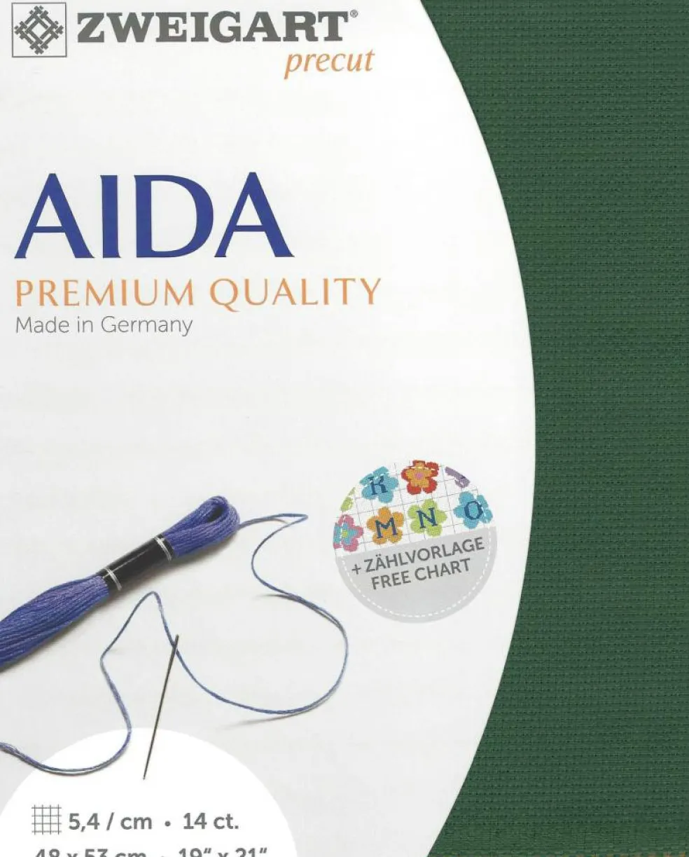 Precut Zweigart Stern-Aida 14 count Dark Green