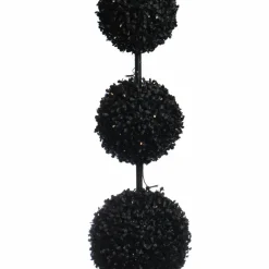 Pre-Lit Black Boxwood Ball UV Resistant Topiary by Ashland®