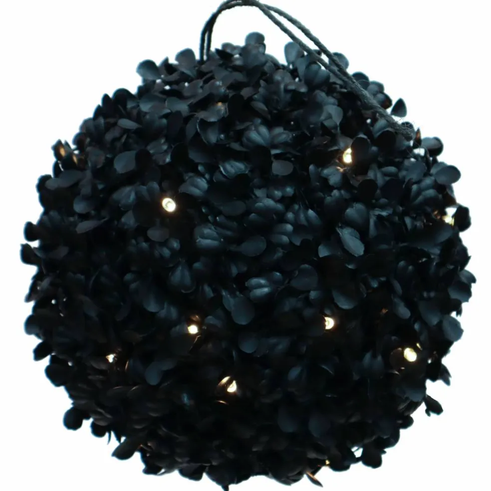 Pre-Lit Black Boxwood UV Resistant Kissing Ball by Ashland®