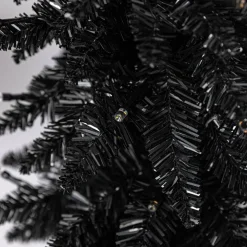 Pre-Lit Black Potted Tinsel Tree, Color Changing LED Lights by Ashland®