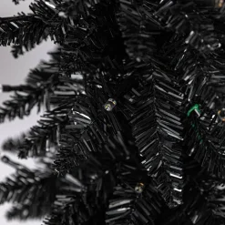 Pre-Lit Black Potted Tinsel Tree, Color Changing LED Lights by Ashland®