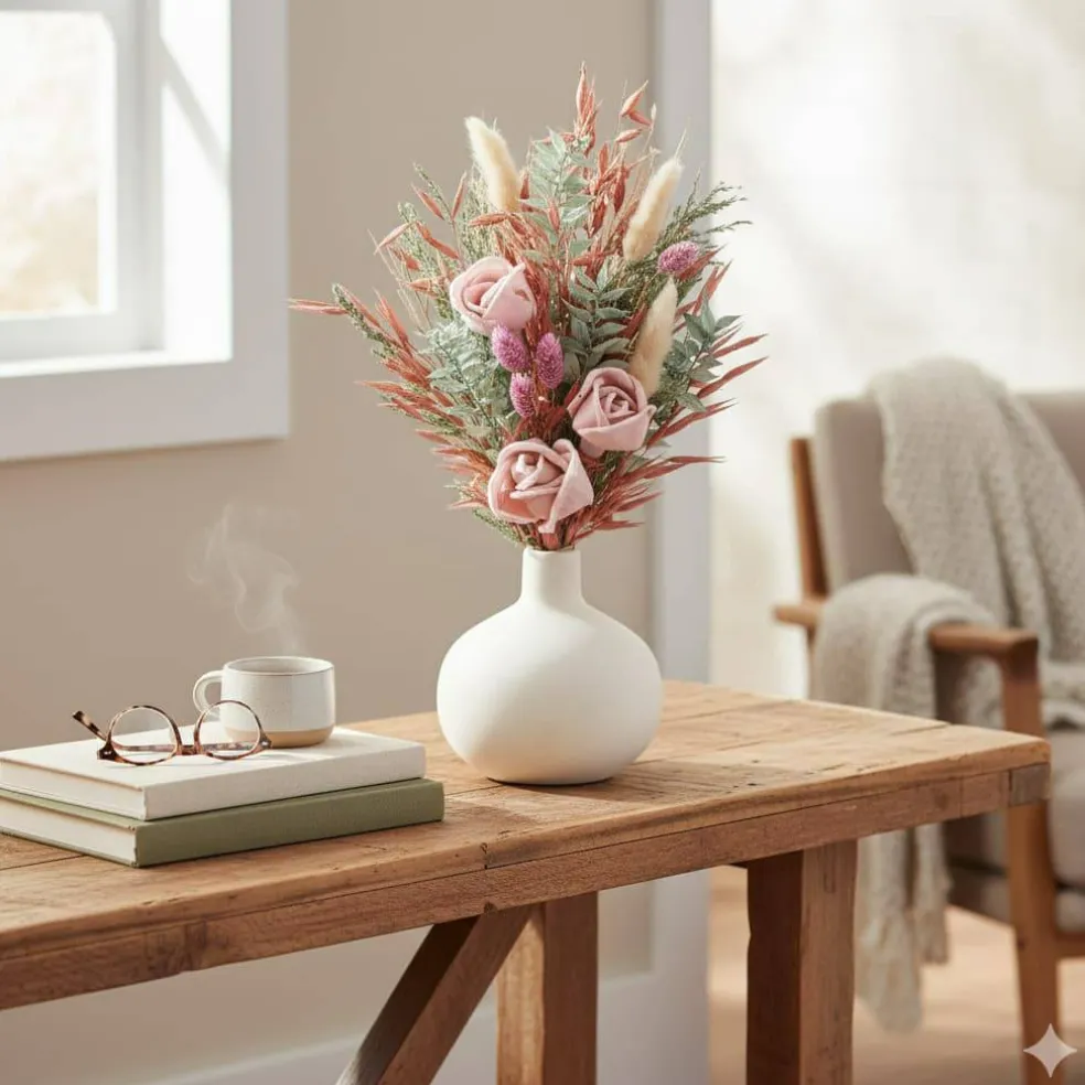 13" Premade Dried Botanical Mix in Ceramic Vase by Ashland®