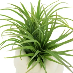 6.5" Premade Green Grass Faux Plant in White Ceramic Pot by Ashland®