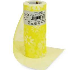 Premium Flocked Daisy Tulle Spool of 6" X 10 Yards