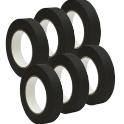 Premium Grade Black Masking Tape Roll, 6ct.