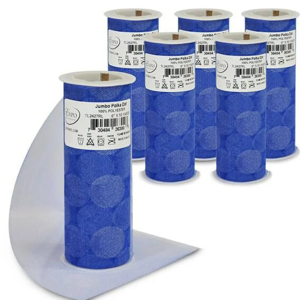 Premium Jumbo Polka Dot Tulle Spool of 6" X 10 Yards
