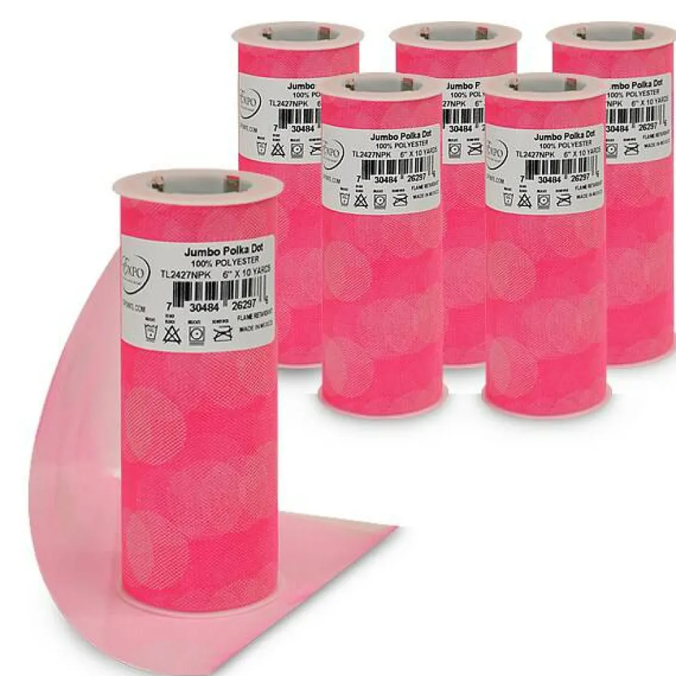 Premium Jumbo Polka Dot Tulle Spool of 6" X 10 Yards