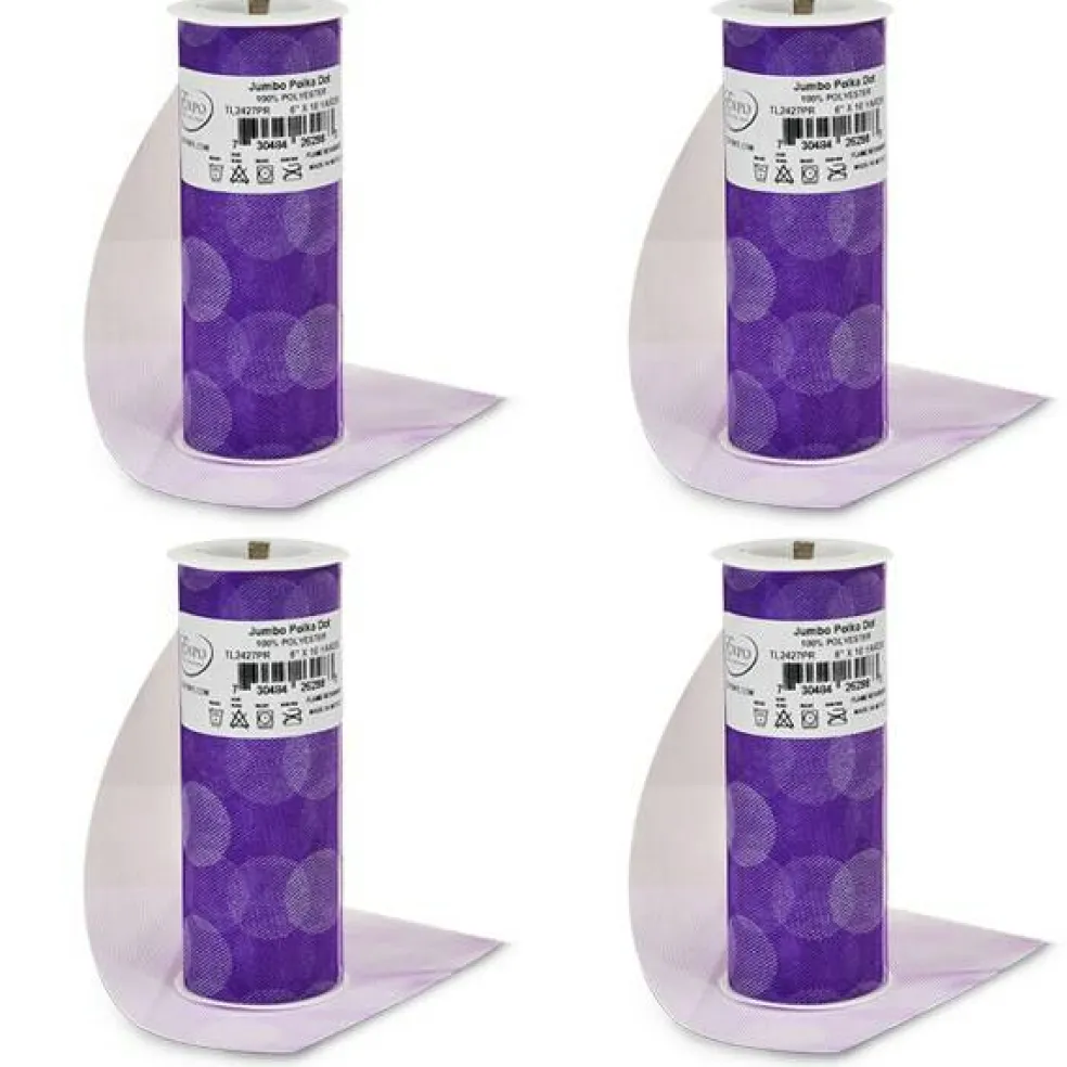 Premium Jumbo Polka Dot Tulle Spool of 6" X 10 Yards