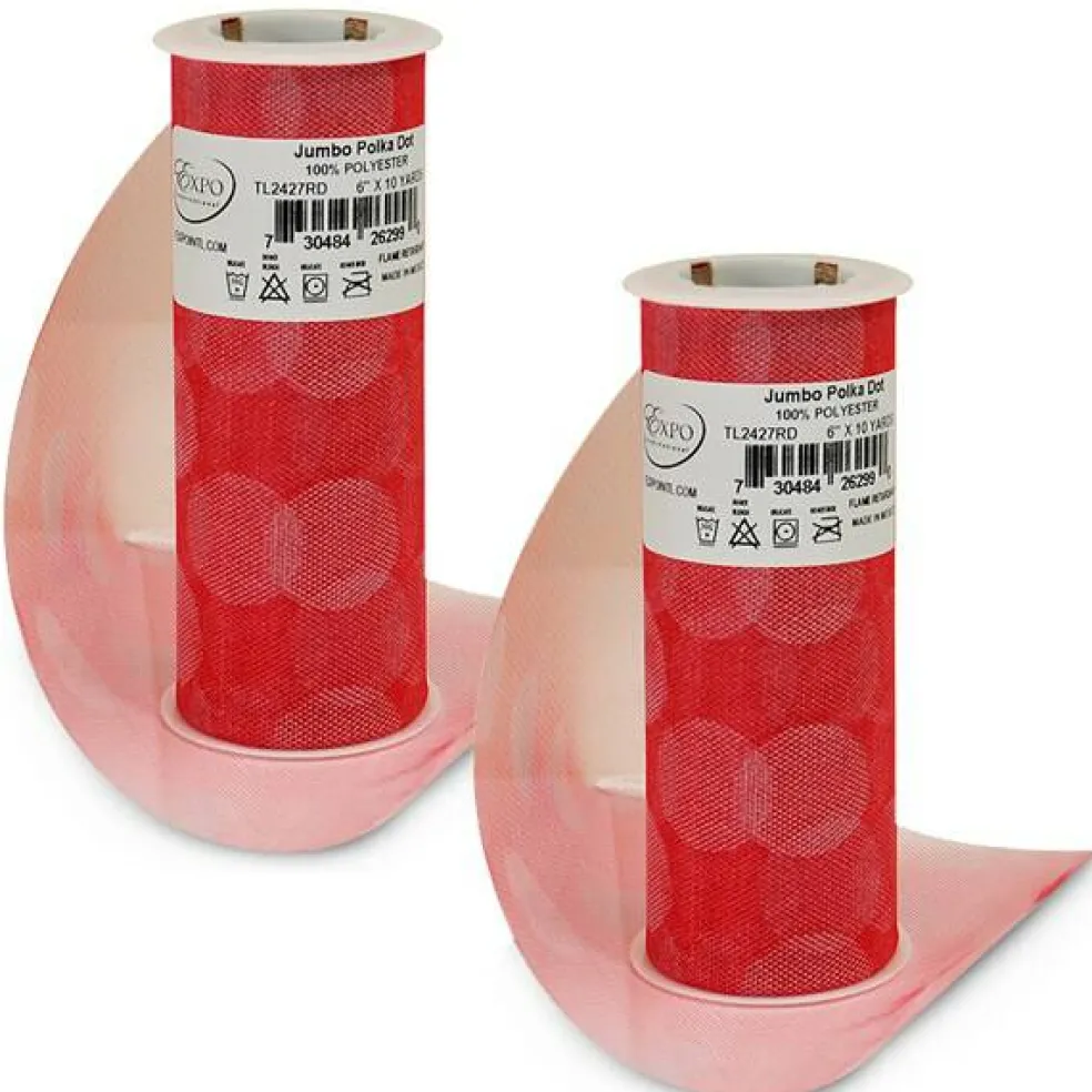 Premium Jumbo Polka Dot Tulle Spool of 6" X 10 Yards