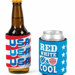 Premium Patriotic Neoprene Slap Can & Bottle Coolers 6 Pc.