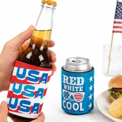 Premium Patriotic Neoprene Slap Can & Bottle Coolers 6 Pc.