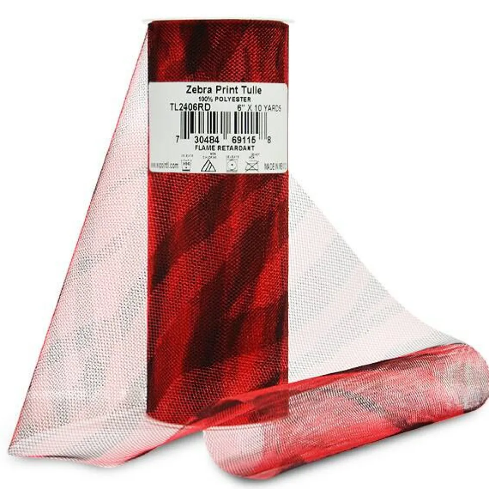 Premium Zebra Print Tulle Spool of 6" X 10 Yards