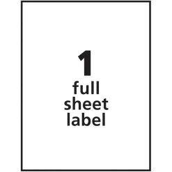 PRES-a-ply White Labels, 8-1/2" x 11", Permanent-Adhesive, 1-up, 100 labels