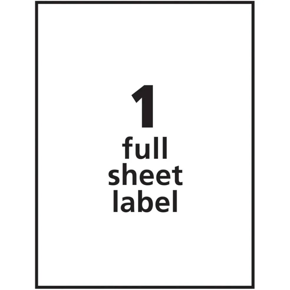 PRES-a-ply White Labels, 8-1/2" x 11", Permanent-Adhesive, 1-up, 100 labels