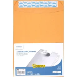 Press-It Seal-It® Envelopes, 9" x 12", Pack of 5