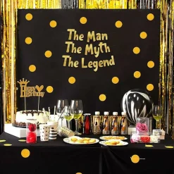 Pre-Strung The Man The Myth The Legend Gold Glitter Banner - Retirement Decorations for Men and Women - Retirement Party Supplies and Gifts