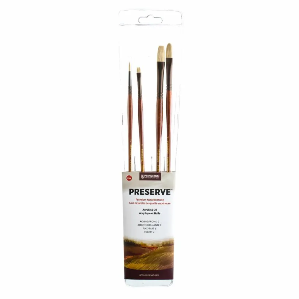 Princeton™ Preserve™ Natural Bristle Acrylic & Oil Brush Set
