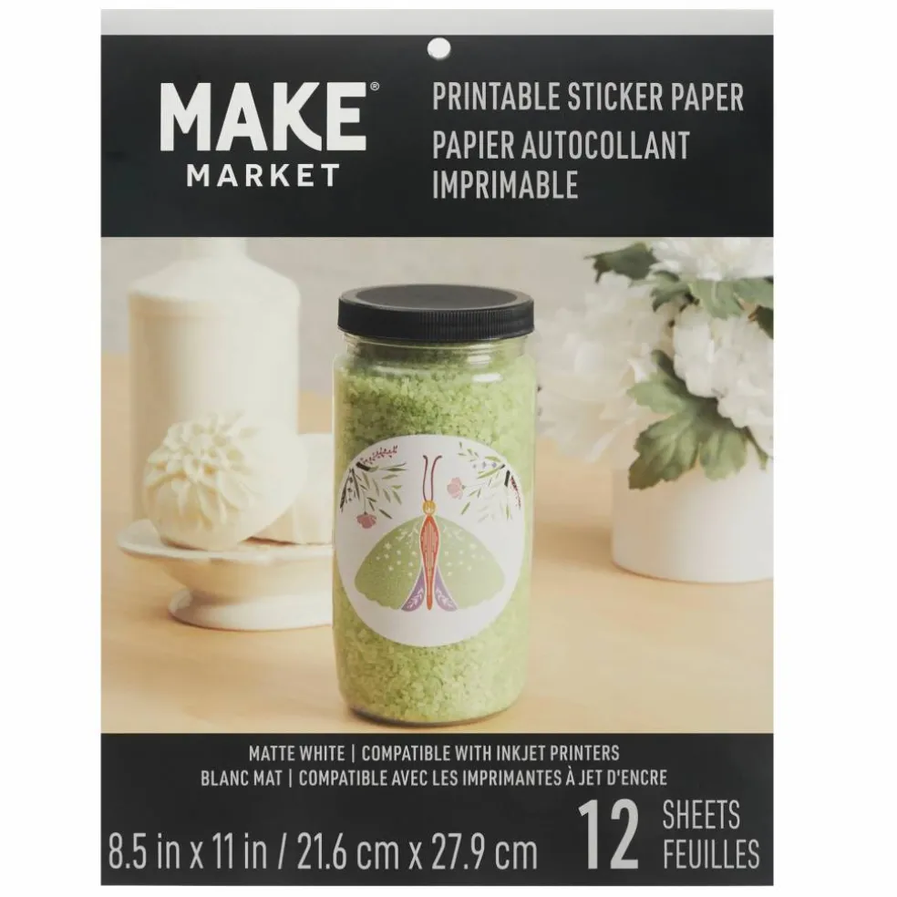 Printable 8.5" x 11" Sticker Paper by Make Market®, 12 Sheets
