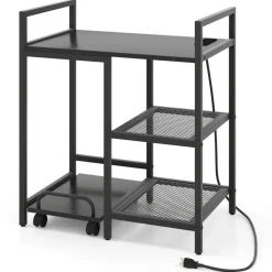 Printer Stand Engineered Wood Metal Charging Station