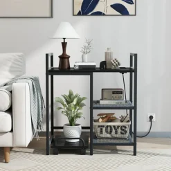 Printer Stand Engineered Wood Metal Charging Station