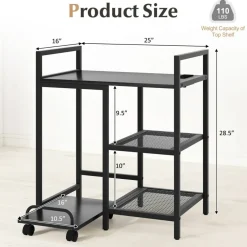 Printer Stand Engineered Wood Metal Charging Station