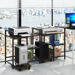 Printer Stand Engineered Wood Metal Charging Station