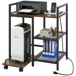 Printer Stand Engineered Wood Metal Charging Station