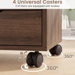 Printer Stand with 5 Drawers and Cabinet, Mobile Office Storage Cabinet with Adjustable Shelf, Rolling File Organizer with Locking Casters for Home Office
