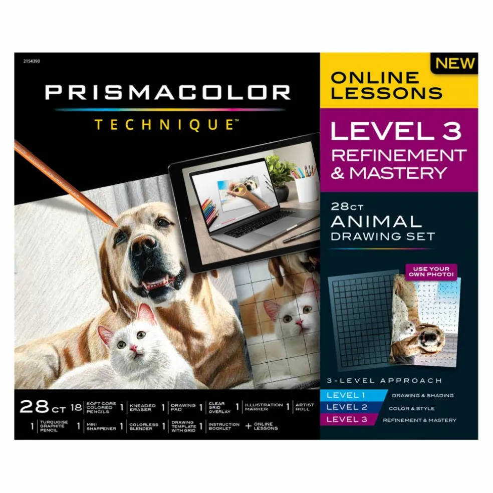 Prismacolor® Technique™ Level 3 Refinement & Mastery 28-Piece Animal Drawing Set