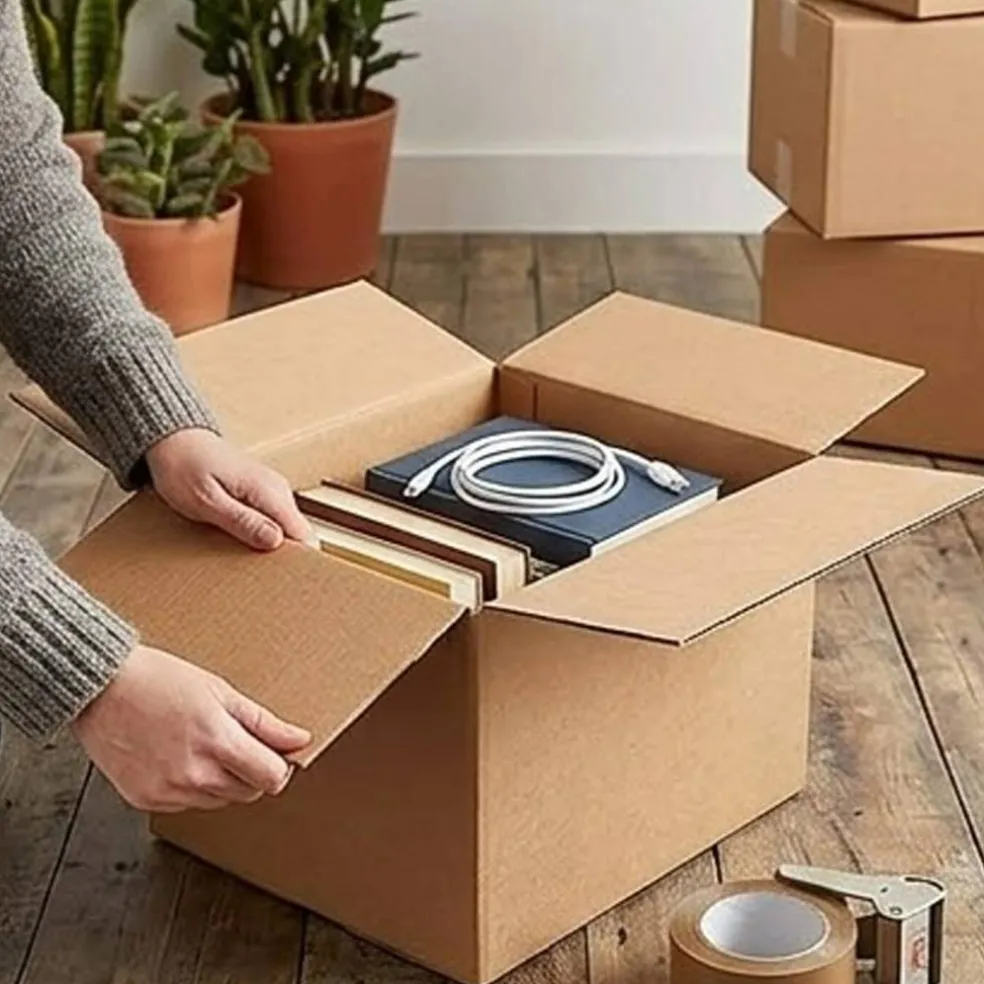25 Psc Corrugated Shipping Boxes Durable Kraft Case 16 x 12 x 10 Inch