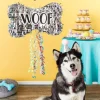 Pull String Dog Bone Pinata for Puppy Birthday Party Decorations, Silver Foil (Small, 16.8 x 10 x 3 In)